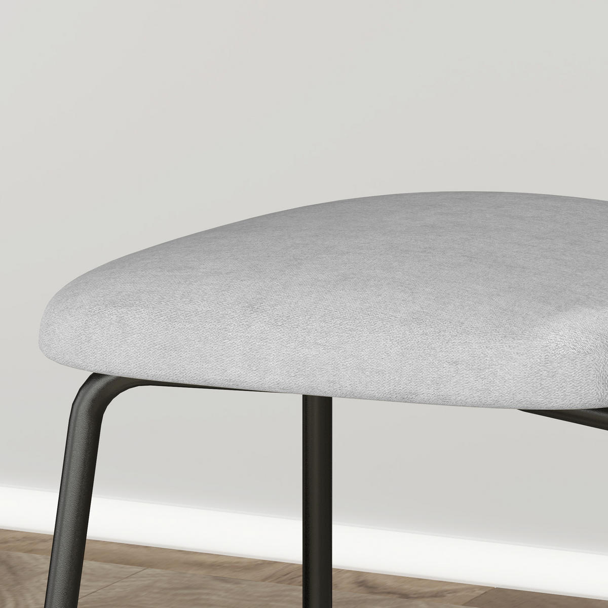 ESSZIMMERSTÜHLE 2er-Set DE-13239 Rotin-Rückenlehne & Stahlgestell Grau - Grau, Metall (54/87/44cm) - ComfortXL