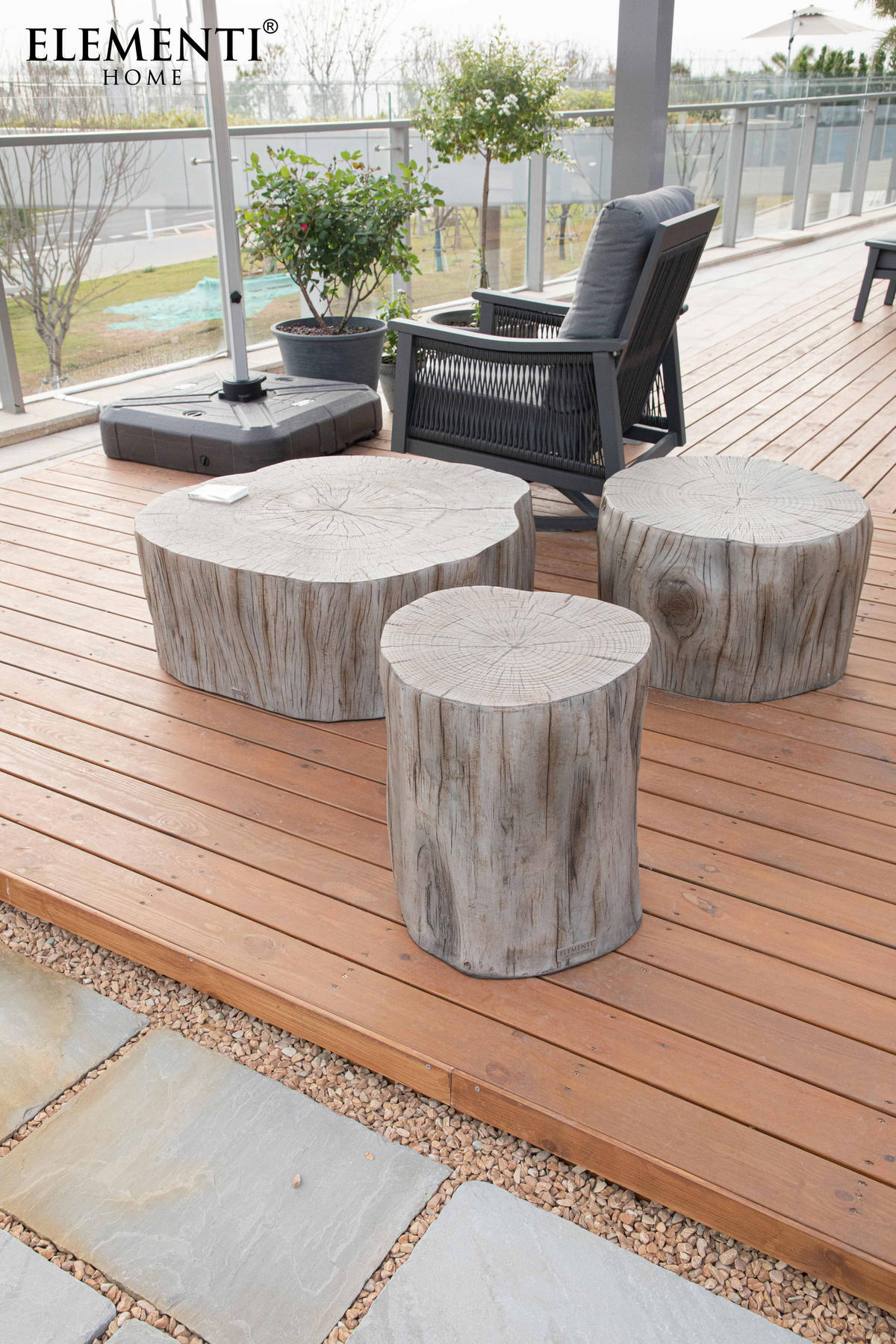 BEISTELLTISCH DAINTREE aus GF-Beton, Wetterbeständig, 49x47x51 cm - Grau, Naturmaterialien (49/47/51cm) - Elementi