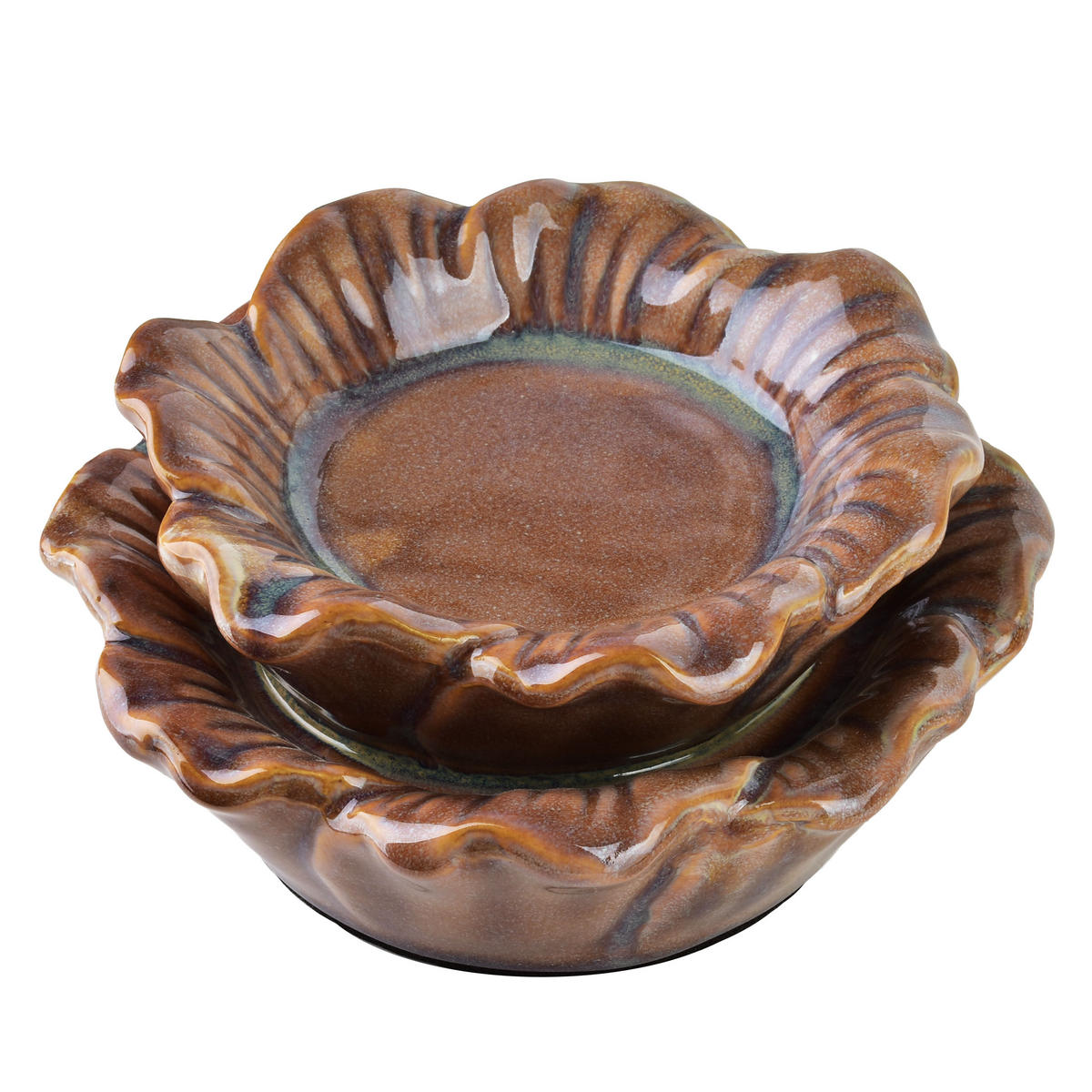 KERZENHALTER Yarine braun 15/15/7 cm Keramik - Braun, Keramik (15/7cm) - Mondex