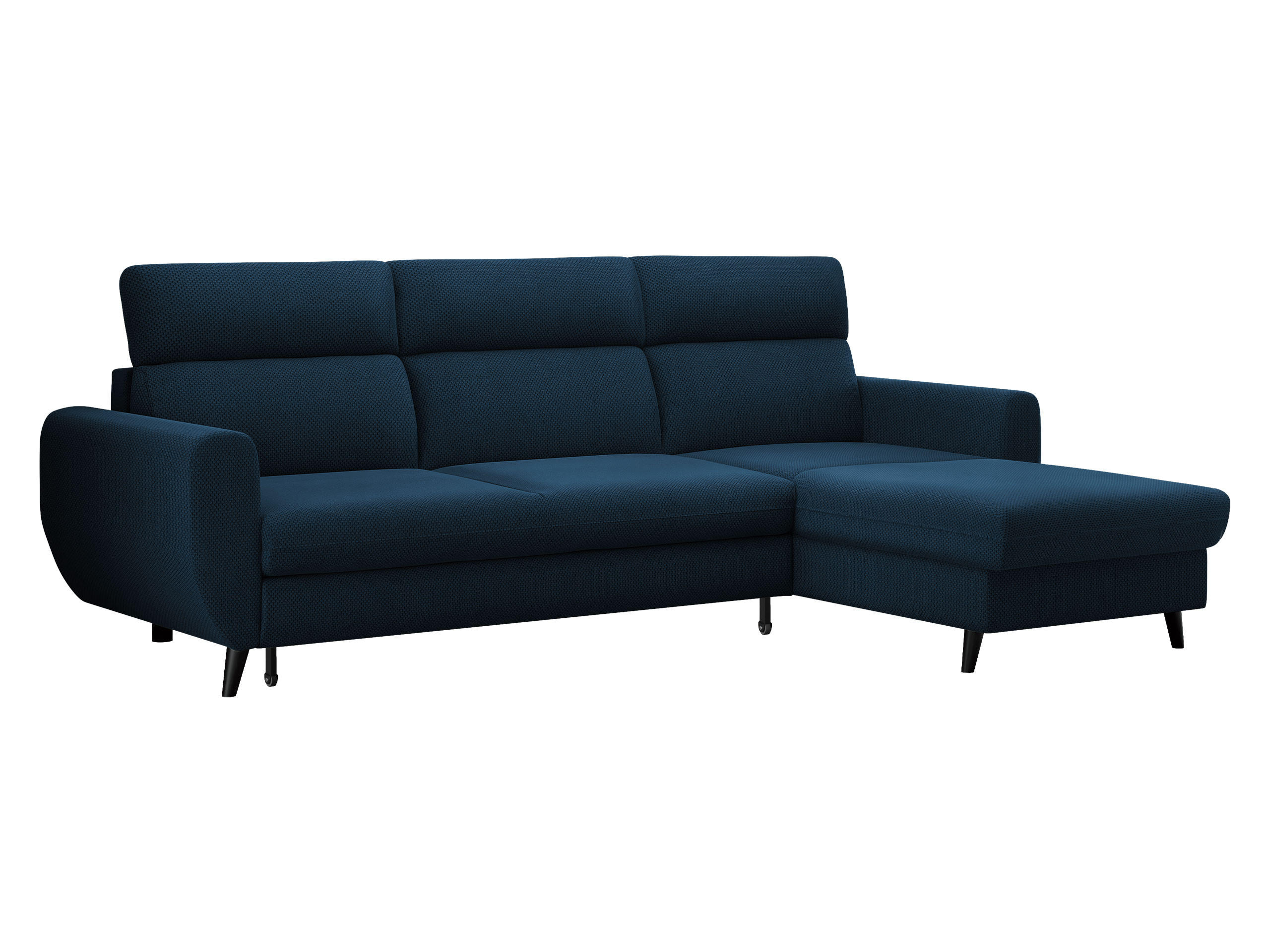 ECKSOFA Torro Mini, Seite: Rechts - Dunkelblau, Holz/Textil (258/168cm) - MIRJAN24