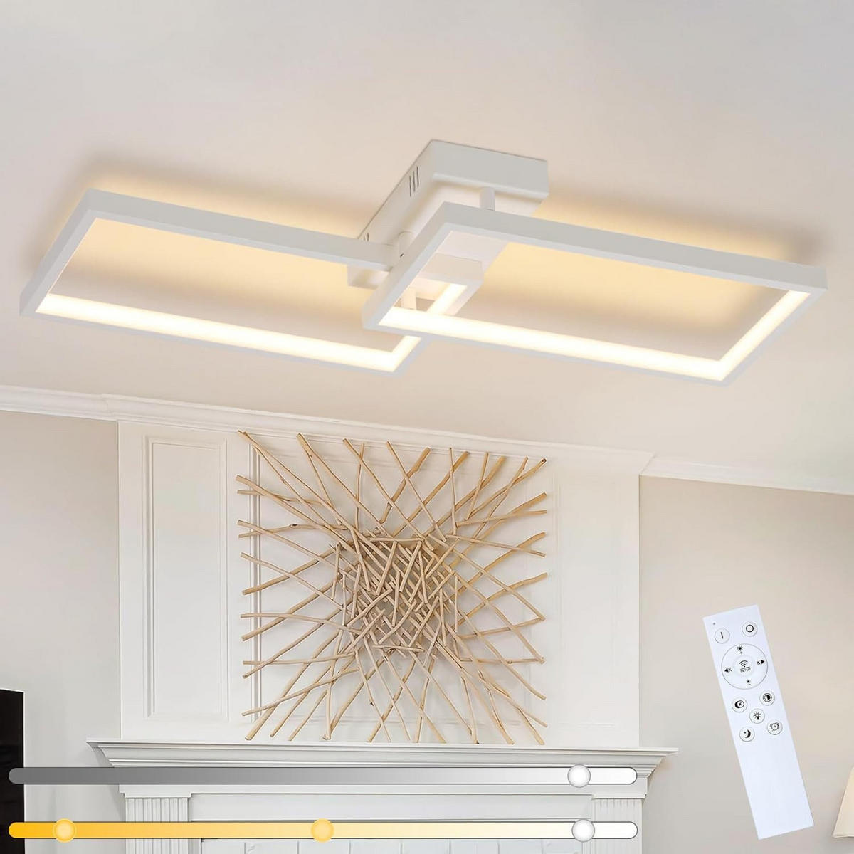 LED-DECKENLEUCHTE Edith 80/39/7.5 cm - Weiß, Kunststoff (80/39/7.5cm) - Nettlife