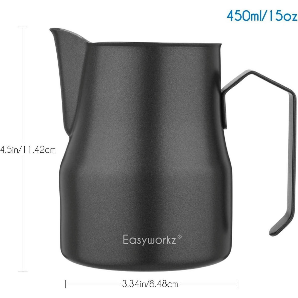 MILCHAUFSCHÄUMKRUG Edelstahl 450 ml Schwarz - Anthrazit, Metall (8.6/8.6cm)