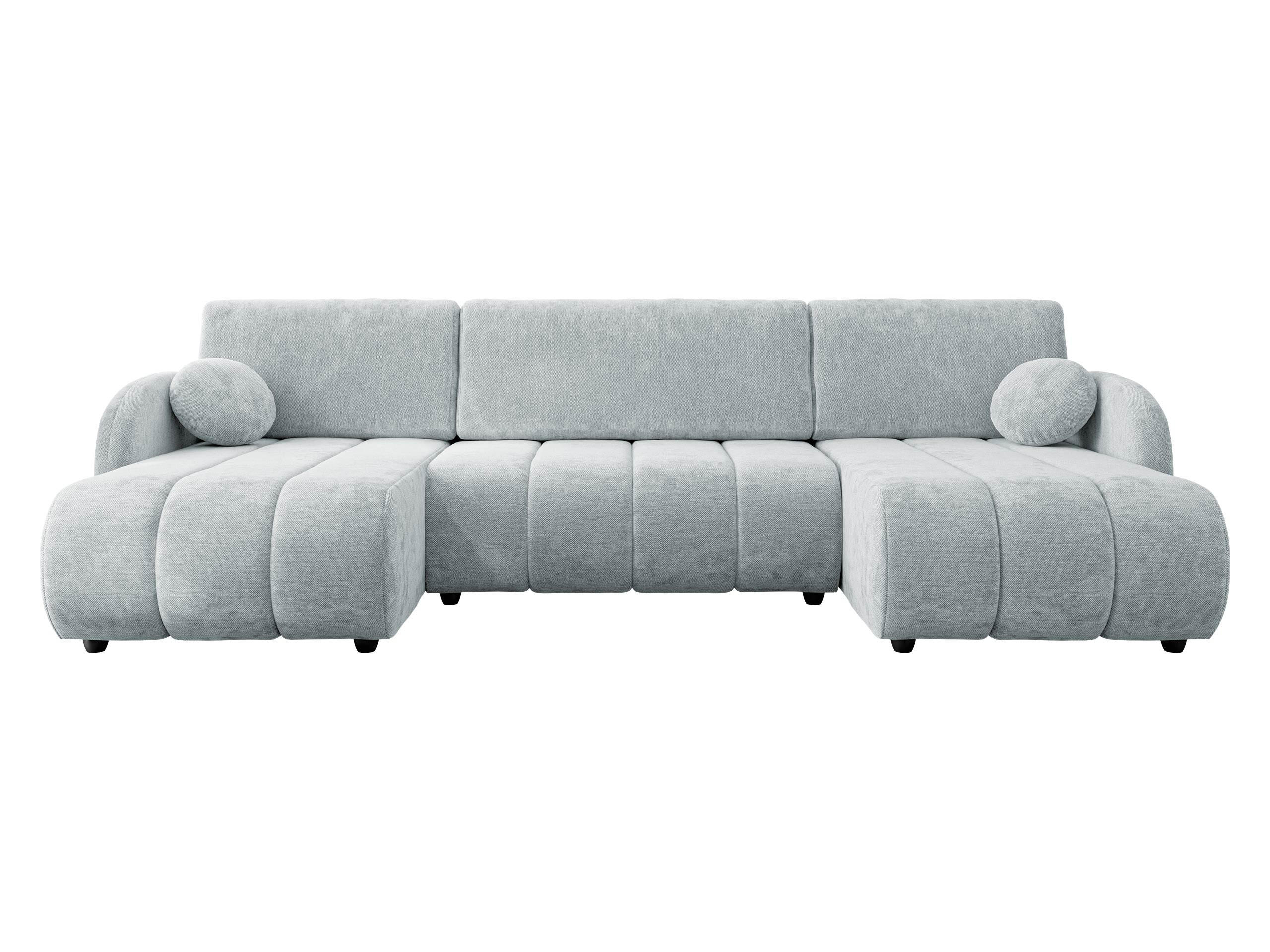 WOHNLANDSCHAFT Zara LC2rLC - Hellgrau/Schwarz, Holz/Kunststoff (318/88/160cm) - MIRJAN24