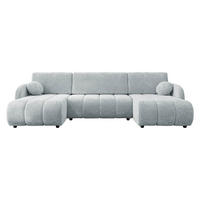 WOHNLANDSCHAFT Zara LC2rLC - Hellgrau/Schwarz, Holz/Kunststoff (318/88/160cm) - MIRJAN24