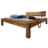 BETT Massivholz Wildeiche 180 x 200 x 85 braun BALKENMÖBEL #412 - Braun, Holz (180/200cm) - Massivmoebel24
