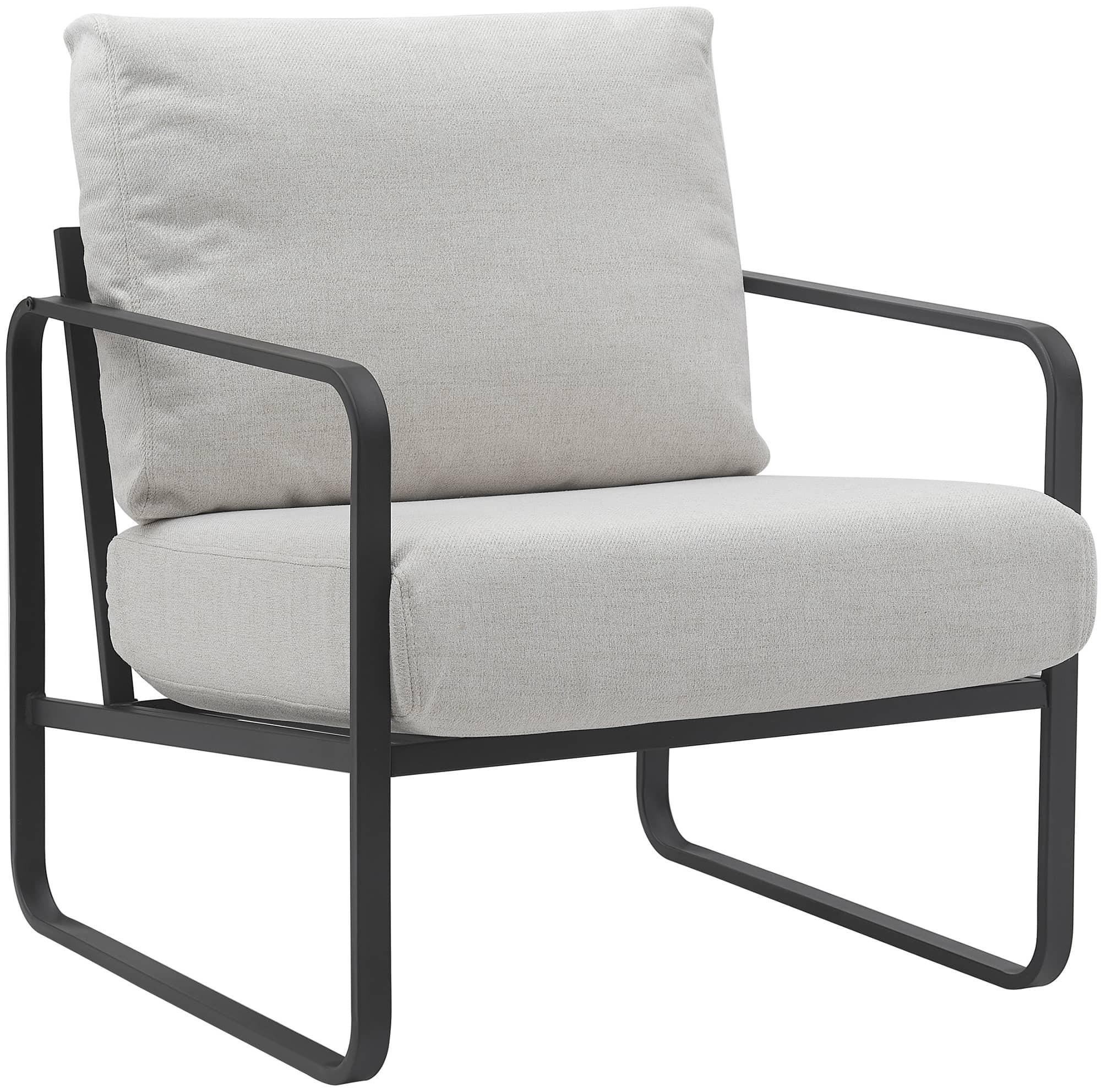 SESSEL Stoff creme - Creme/Schwarz, Textil/Metall (70/82/74cm) - CLP