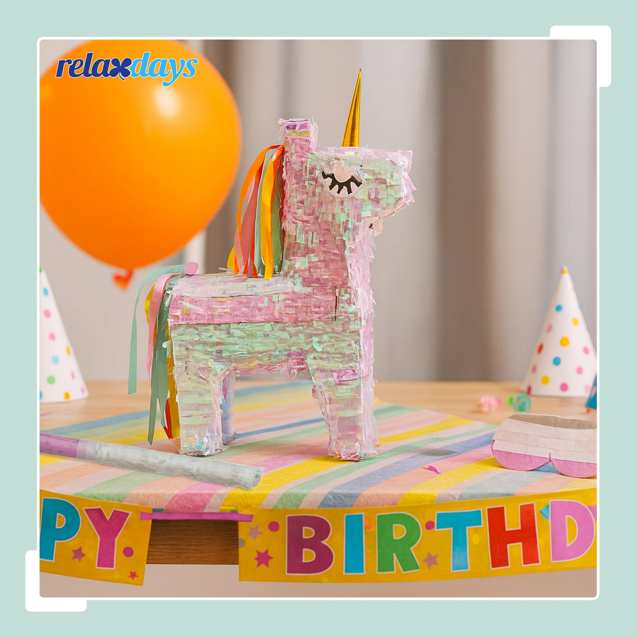 PINATA - Multicolor, Papier/Wellpappe (14/54/40cm) - Relaxdays