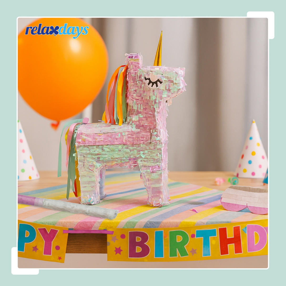 PINATA - Multicolor, Papier/Wellpappe (14/54/40cm) - Relaxdays