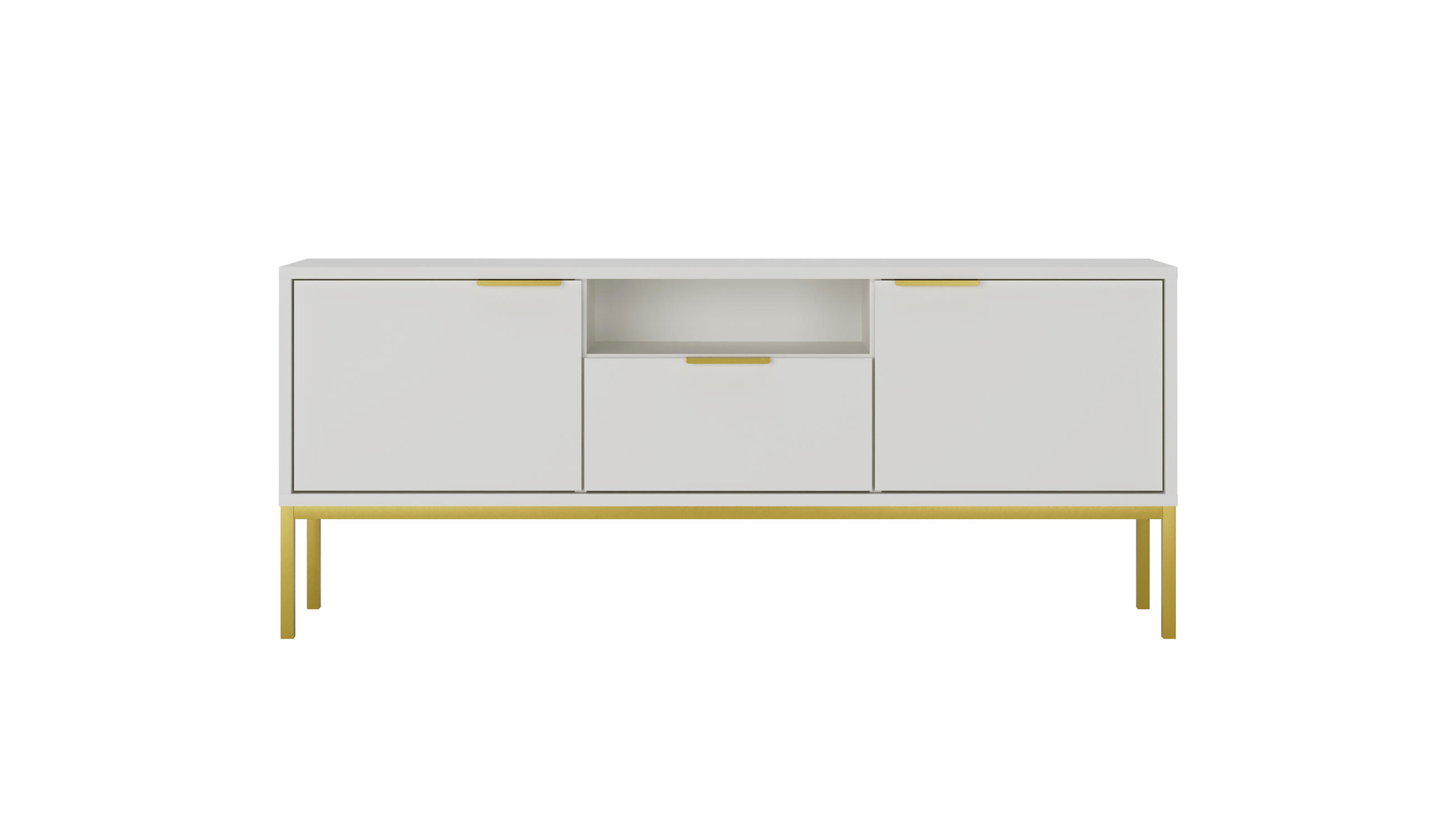 RAUMHIRSCH FURNITURE LOWBOARD Austin bílá, zlatá 33/56,4/135 cm