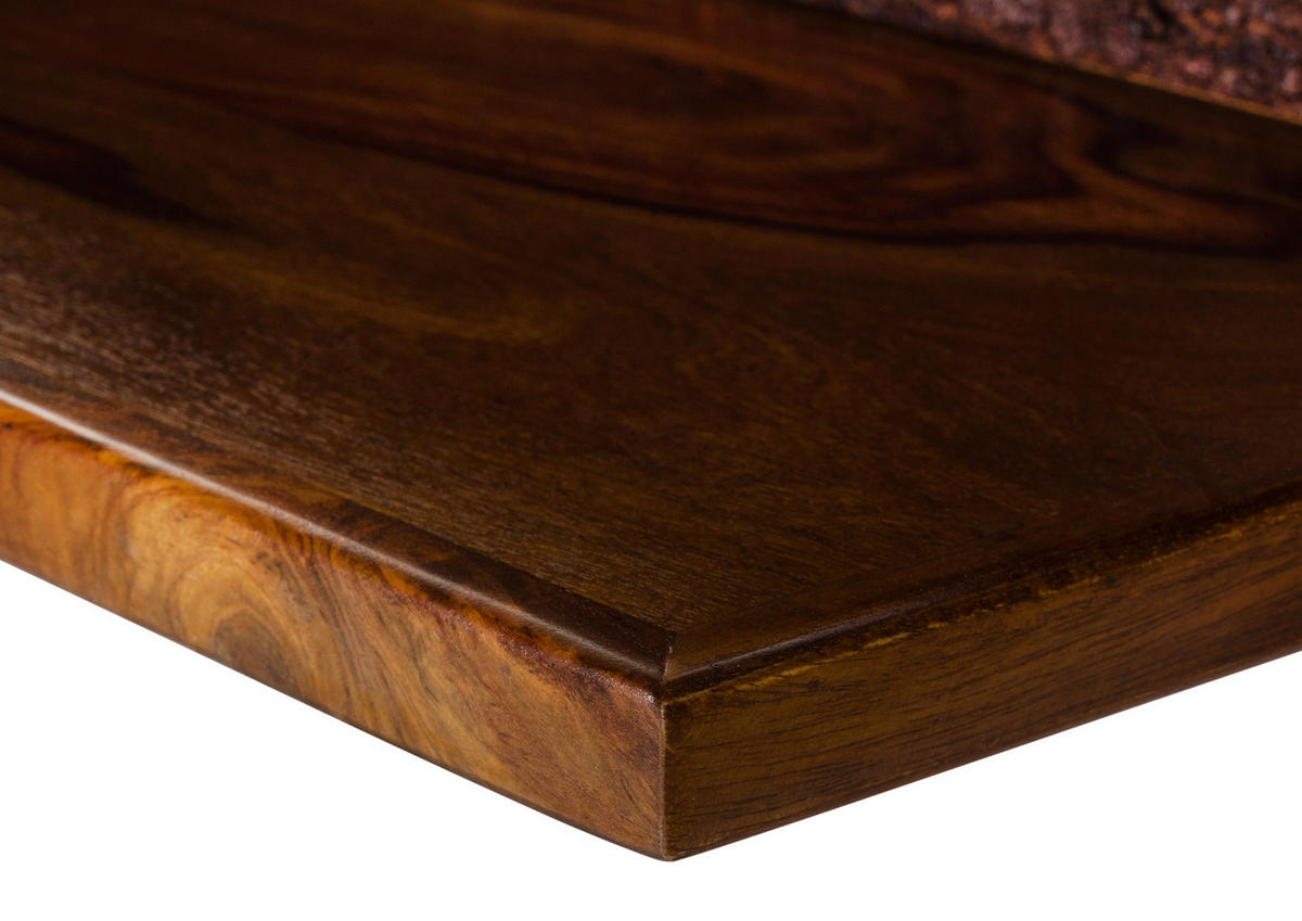 WANDREGAL Sheesham 145x30x27 walnuss gewachst TORONTO LUX #277 - Dunkelbraun, Holz (145/27/30cm) - Massivmoebel24