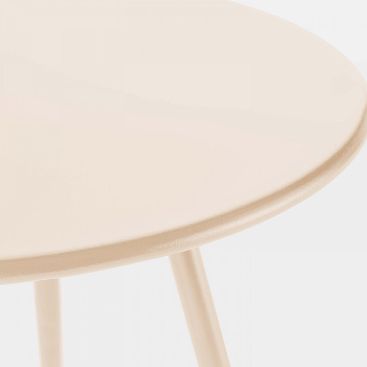 GARTEN-LOUNGETISCH, Elfenbeinfarbe - Creme, Metall (40/40/30cm) - Oviala
