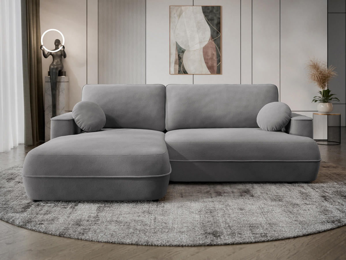 ECKSOFA Fuego L, Seite: Links - Schwarz/Grau, Holz/Kunststoff (260/168cm) - MIRJAN24