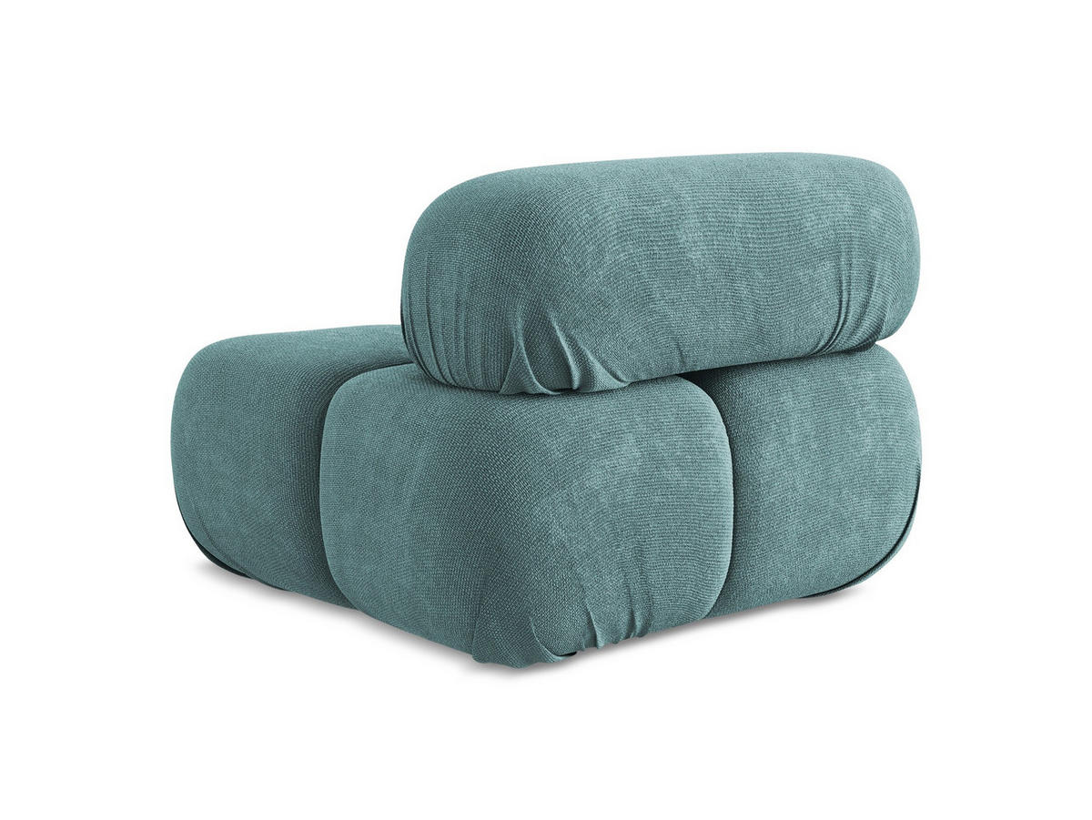 SESSEL Chenille Stoff Blau - Blau/Beige, Kunststoff/Textil (96/70/95cm) - Makamii