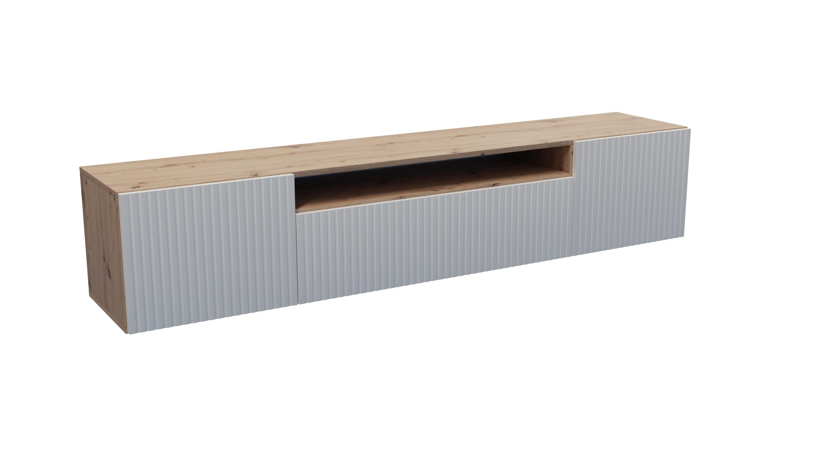 Margaret Hadas24 Tv-Schrank Eiche Artisan, Weiß 200x40x41 cm