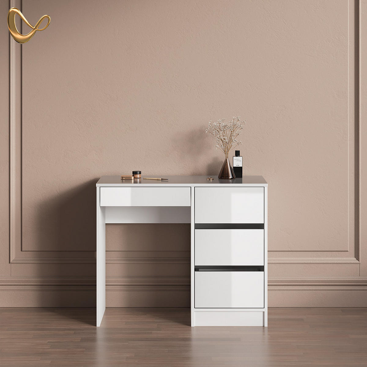 SCHMINKTISCH Imola Weiß ohne Spiegel - Weiß, Holzwerkstoff (40/90/75cm) - Livinity®