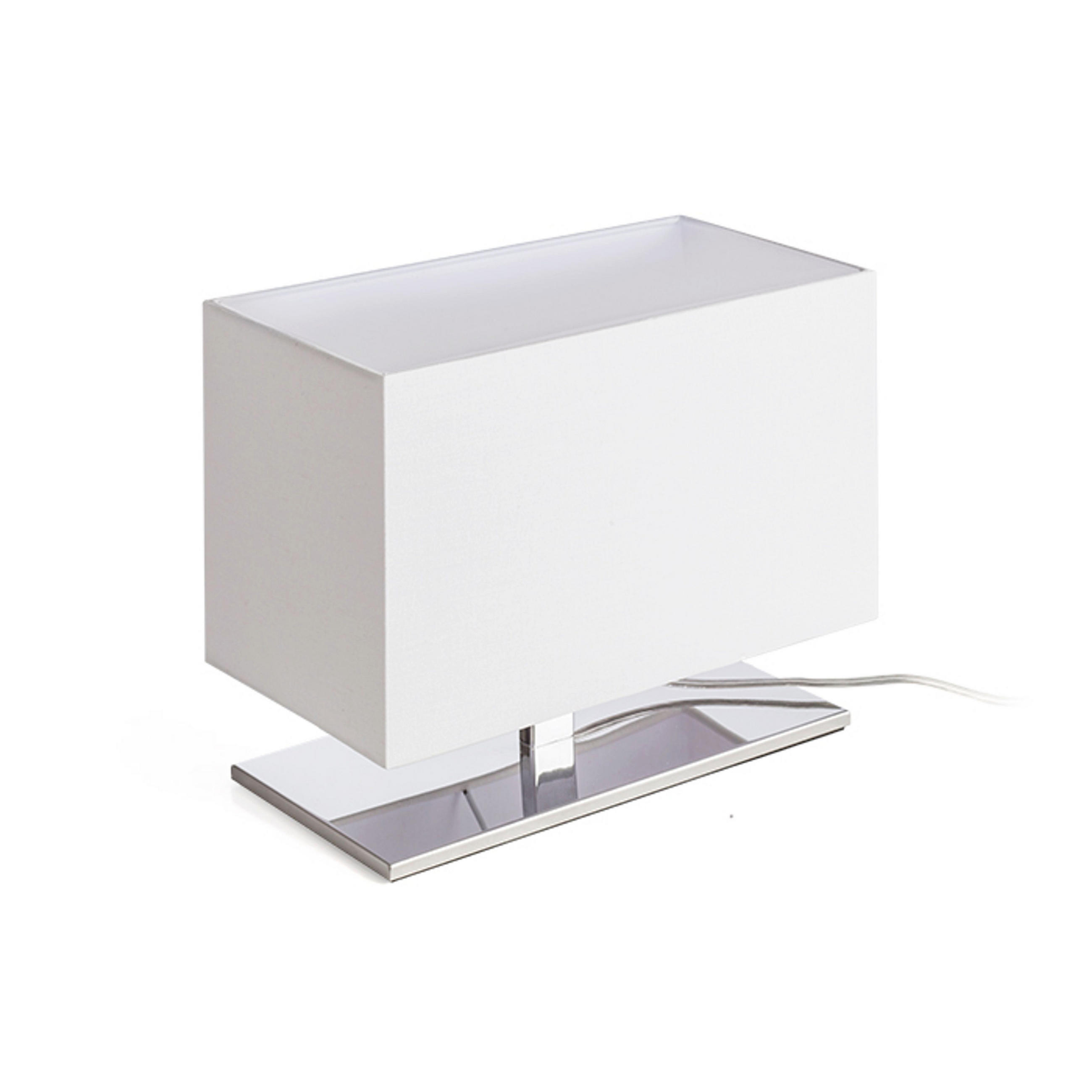 TISCHLEUCHTE PLAZA S Weiß Chrom 15 W - Weiß, Metall (30/16/25cm) - Rendl