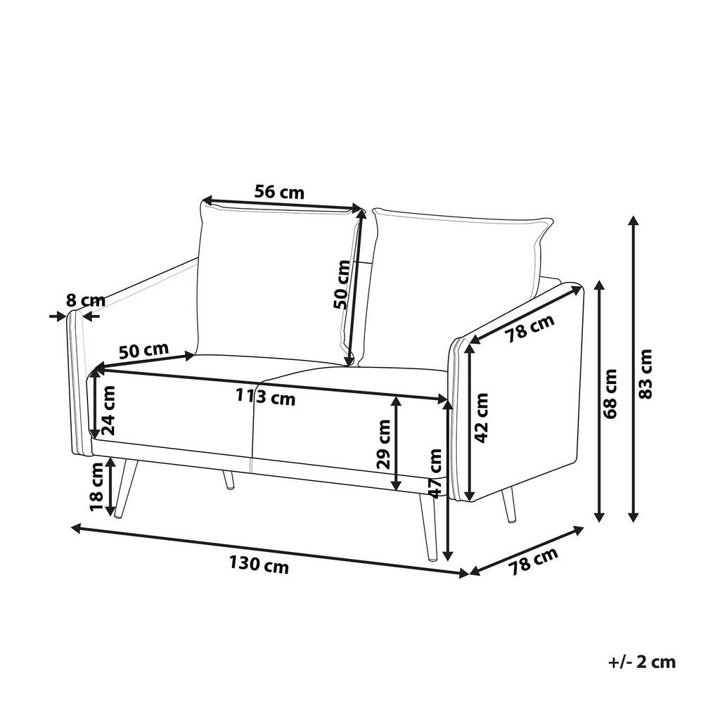 Thumbnail - Beliani 2-Sitzer-Sofa, Hellgrün, Textil, 130x83x78 cm, Wohnzimmer, Sofas & Couches, Sofas, 2-Sitzer Sofas