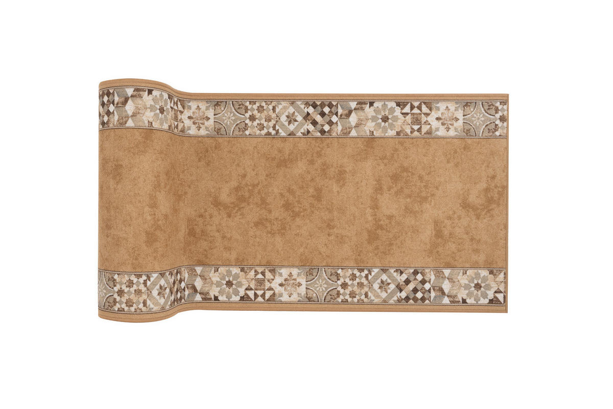 TEPPICHLÄUFER Anti-Rutsch Sandfarben rutschfest Gummiunterlage 100/500 cm - Sandfarben, Textil (100/500cm) - Tapiso