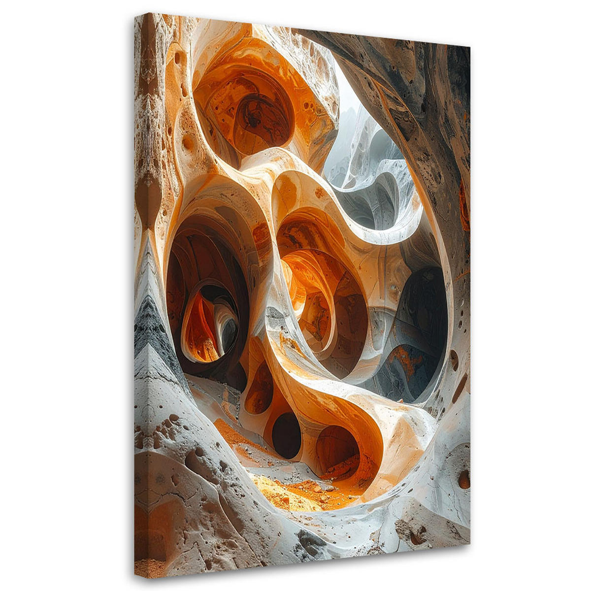 LEINWANDBILD 3D und geometrisch 60x90cm - Orange, Textil (60/90cm) - Feeby