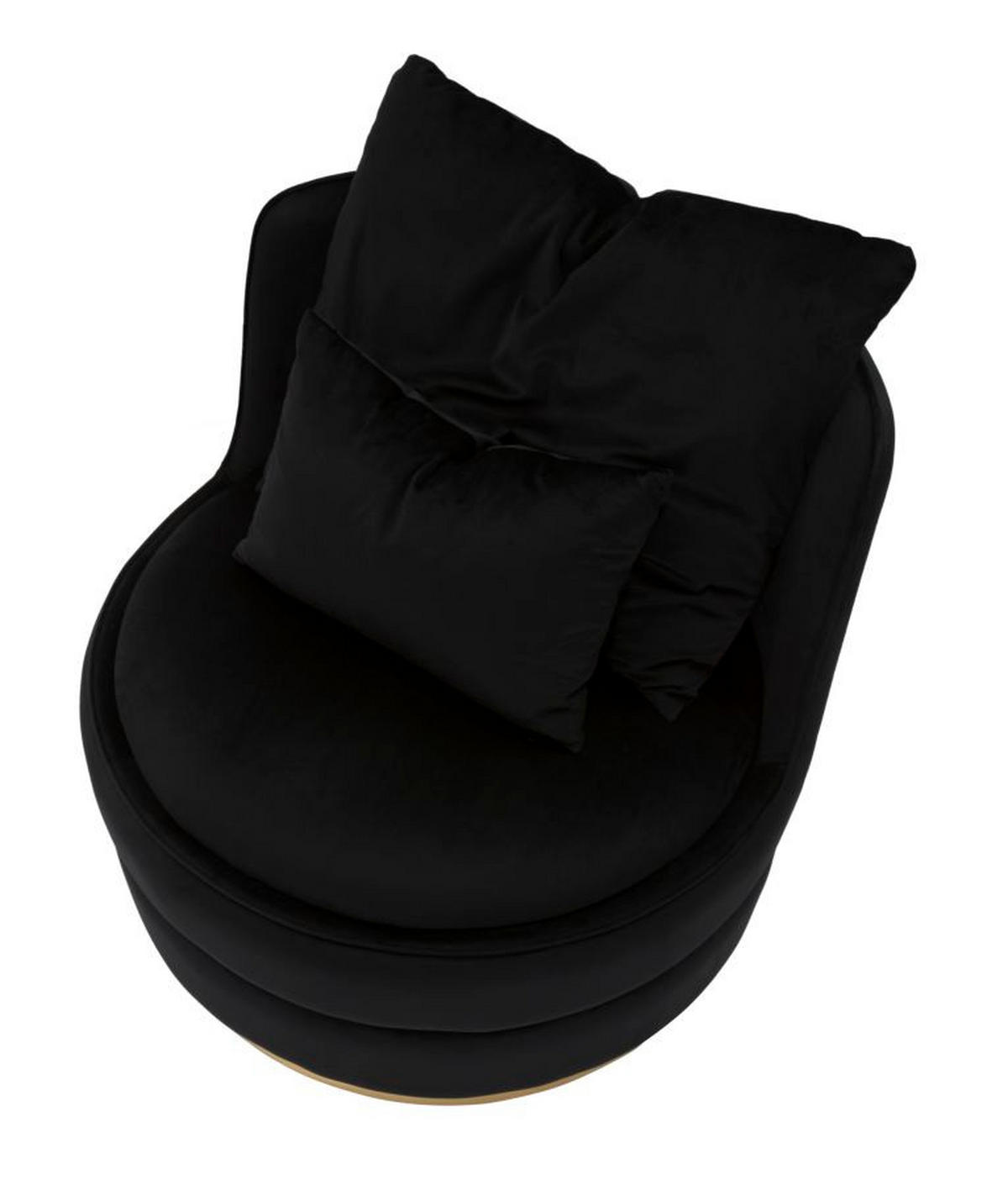 SESSEL Paris Space Nero, schwarz und goldfarben, Polyester, Kiefernholz, Sperrholz und Kunststoff, 84 x 84 x 72 cm - Goldfarben/Schwarz, Holz/Holzwerkstoff (84/72/84cm) - Mauro Ferretti