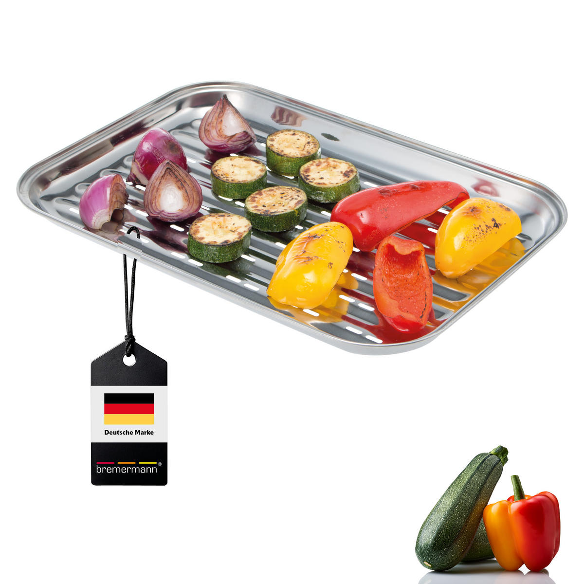 GRILLSCHALE, silber, Metall - Edelstahlfarben, Metall (24.5/2.5/35cm) - bremermann