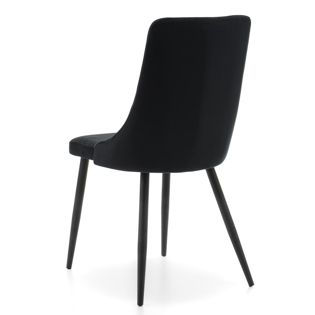 STUHL UNO gepolstert - schwarz - Samt Velours - Schwarz, Textil/Metall (48/95/57cm) - NEW HOME