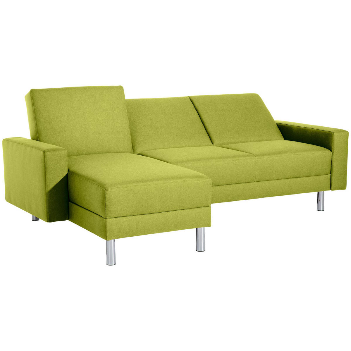 FUNKTIONSSOFA mit Hocker Katryna Flachgewebe apfel - Apfelbaumfarben, Kunststoff (144/92/230cm) - 58aufmkessel