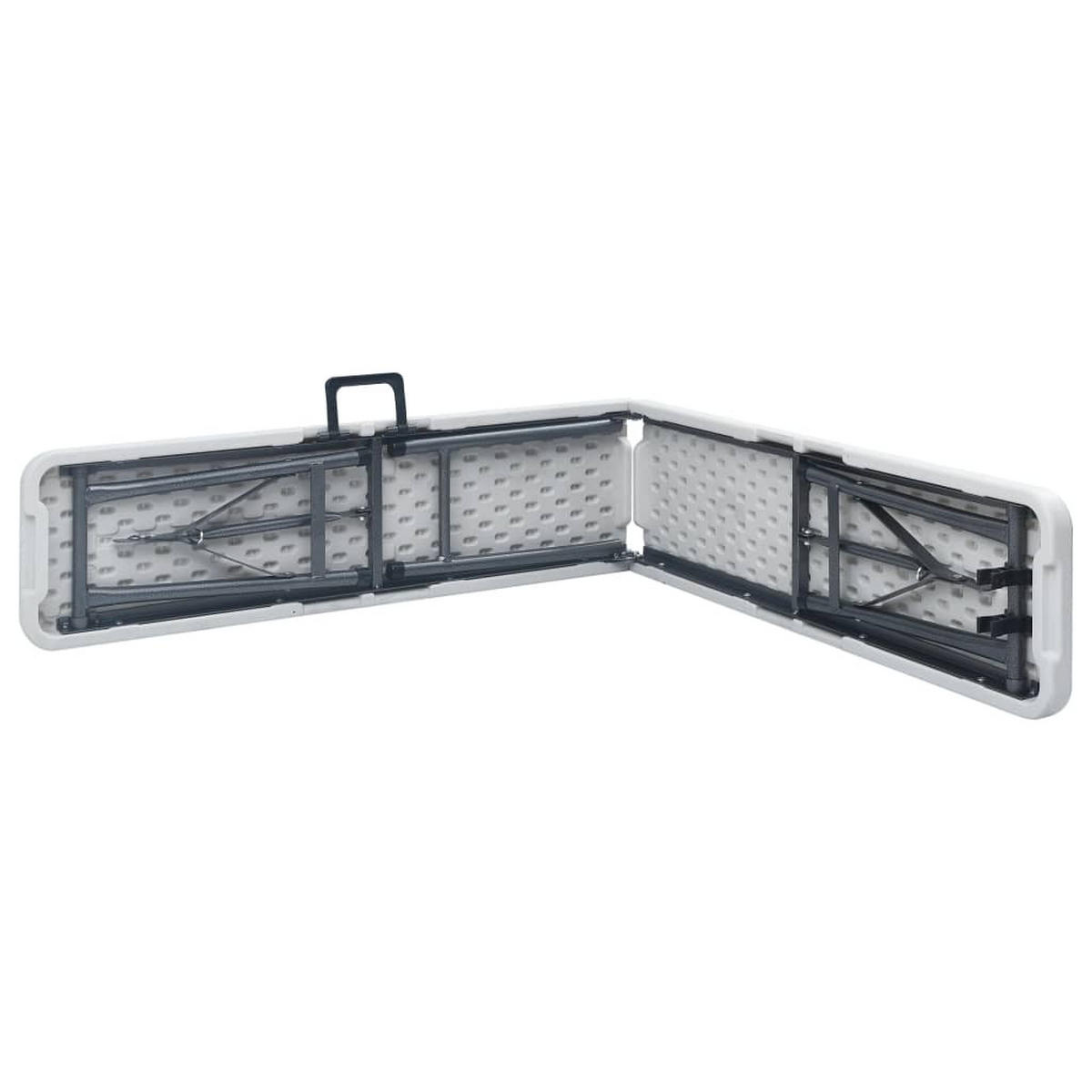 KLAPPBARE Gartenbänke 2 Stk. 180 cm HDPE Weiß - Weiß, Metall (26/42/180cm) - furnicato