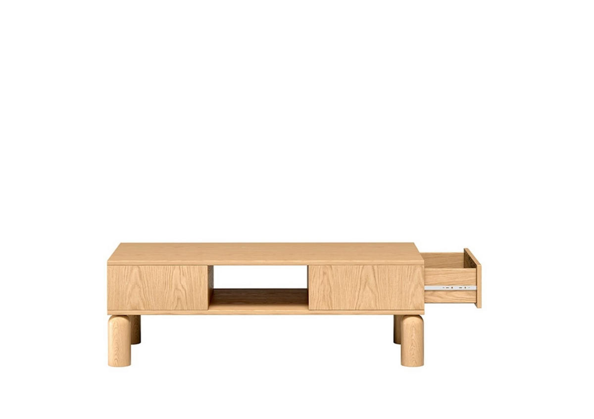 COUCHTISCH Sanden Eiche, mit Schublade - Eichefarben, Holzwerkstoff (37/110/50cm) - Bettso