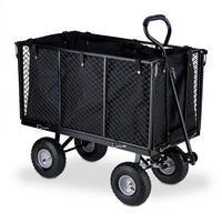 HANDWAGEN - Schwarz, Kunststoff/Metall (51/83/110cm) - Relaxdays
