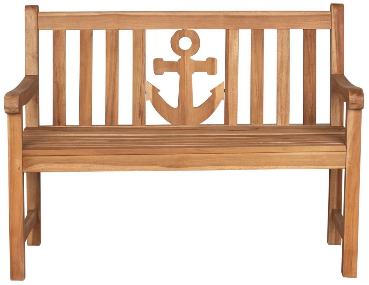 GARTENBANK Anker - Naturfarben, Holz/Metall (120/94/60cm) - Mr. Deko