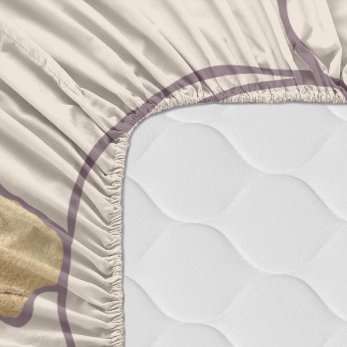 SPANNBETTLAKEN White peonies 105x200x32 cm (Bett 105) - Multicolor, Textil (105/200cm) - Happy Friday