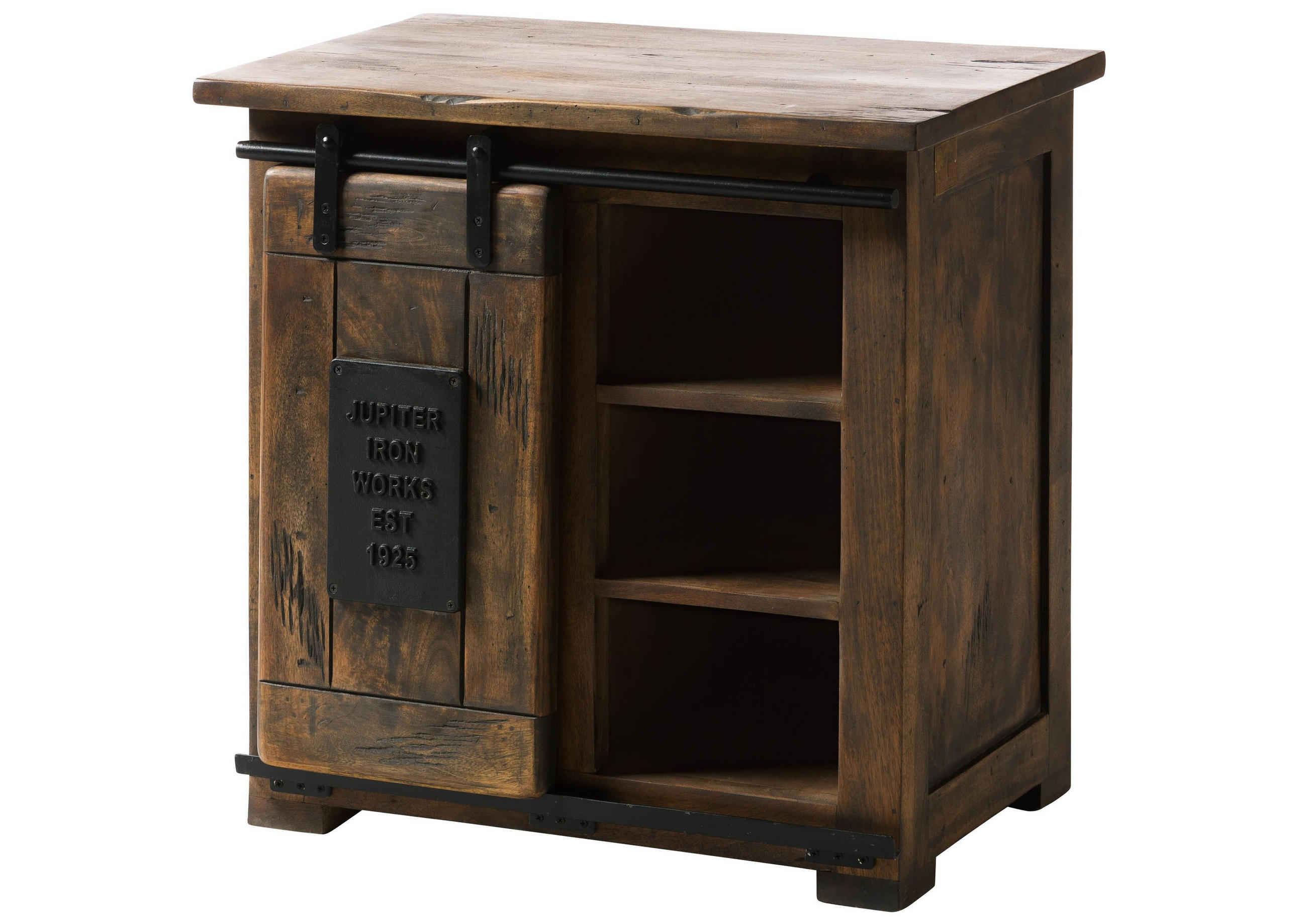 KOMMODE Mango 70x45x70 braun lackiert RAILWAY #424 - Braun, Holz (70/70/45cm) - Massivmoebel24