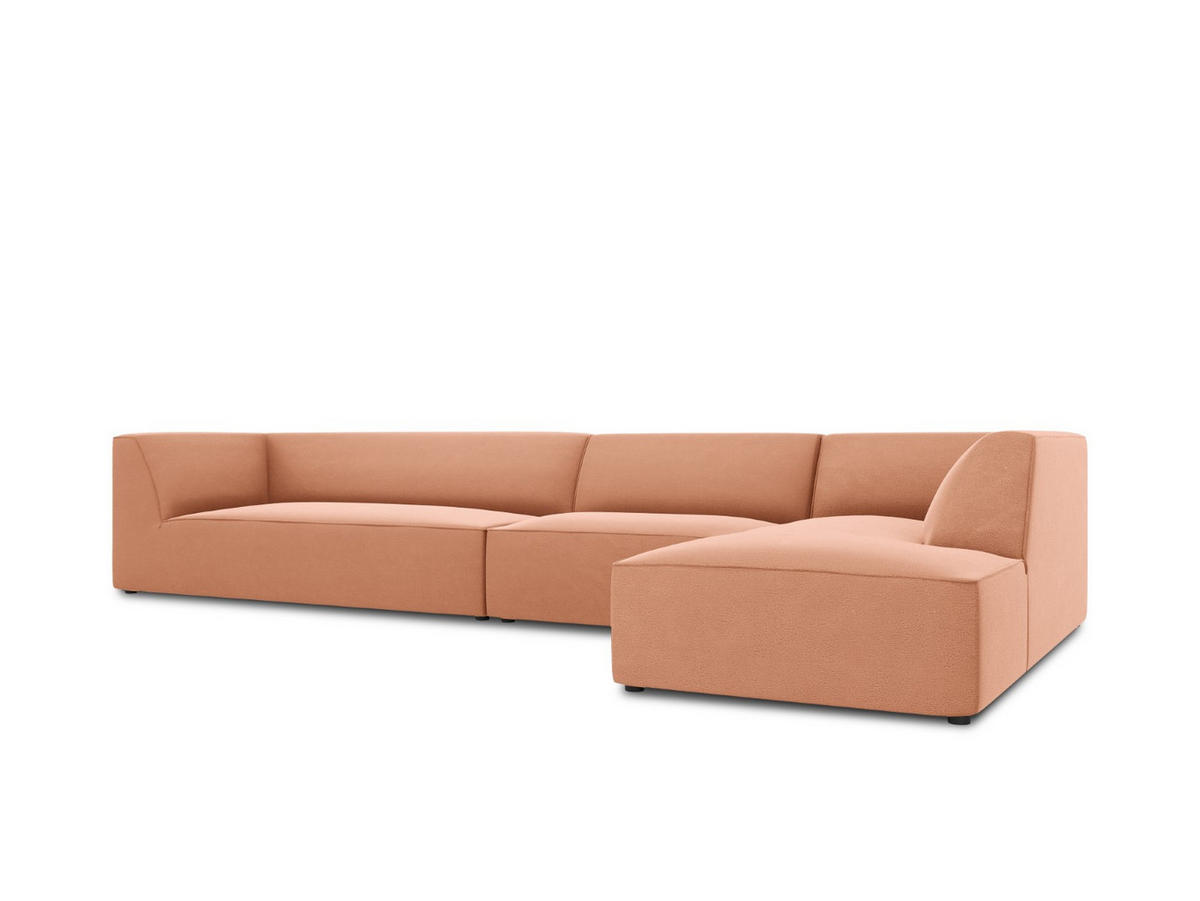 ECKSOFA rechts Ruby aus Samt rosa 5 Sitzplätze - Pink, Textil (180/366cm) - Micadoni