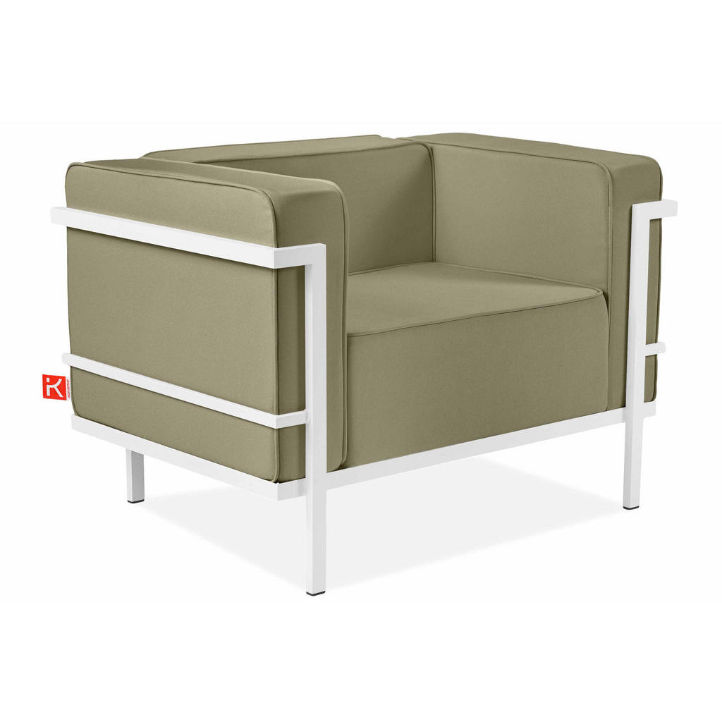 Thumbnail - Konsimo® Gartenlounge-Set, Weiß, Beige, Metall, Textil, 4, 4-Sitzer, Füllung: Schaumstoff, rechteckig, Hergestellt in Eu...