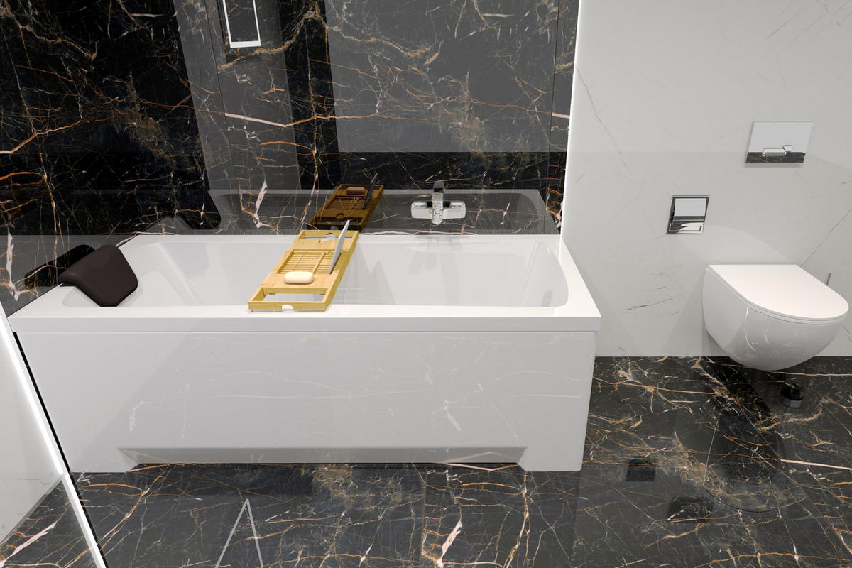 BADEWANNE Rechteck OPTIMA 160/70 + Kopfstütze Ablauf Füße - Weiß, Kunststoff (70/53.5/160cm) - bad land