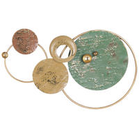 WANDDEKORATION Metall gold/grün Helium - Goldfarben, Metall (73/45/5cm) - Beliani