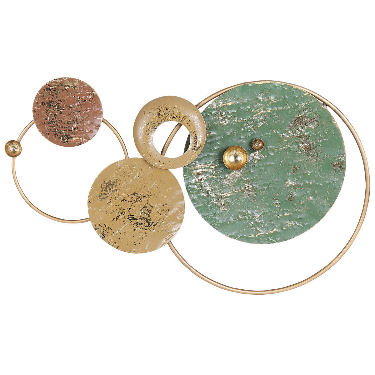 WANDDEKORATION Metall gold/grün Helium - Goldfarben, Metall (73/45/5cm) - Beliani