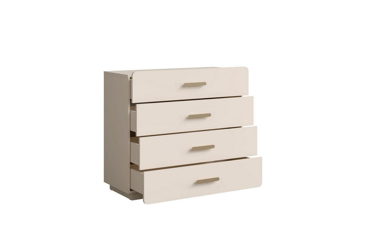 KOMMODE LOKIRN 100/92,5/41,5cm mit 4 Schubladen Türen Beige - Beige, Holzwerkstoff (100/92.5/41.5cm) - MASSENO