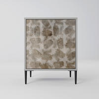 SIDEBOARD SLIGHTLY BLURRED, Grau, 57,5x42x72,5 cm, Schwarze Metallfüße - Multicolor/Schwarz, Holzwerkstoff/Metall (57.5/72.5/42cm) - SpaceRebels