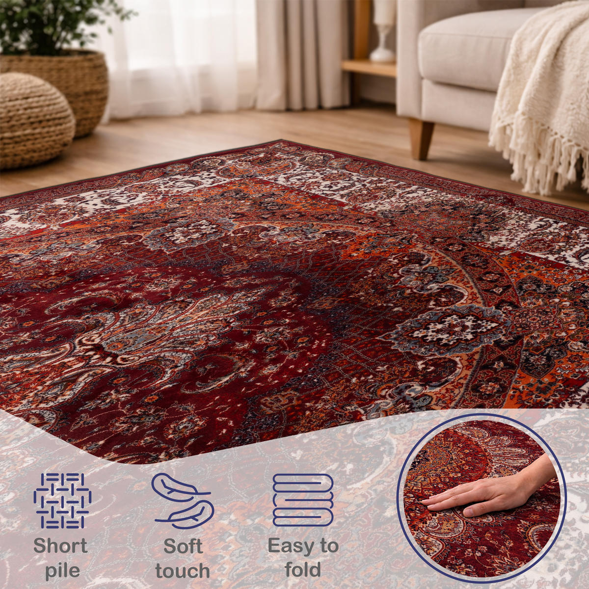 KURZFLORTEPPICH 240/340 cm Seoul 451 - Rot, Textil (240/340cm) - Paco Home