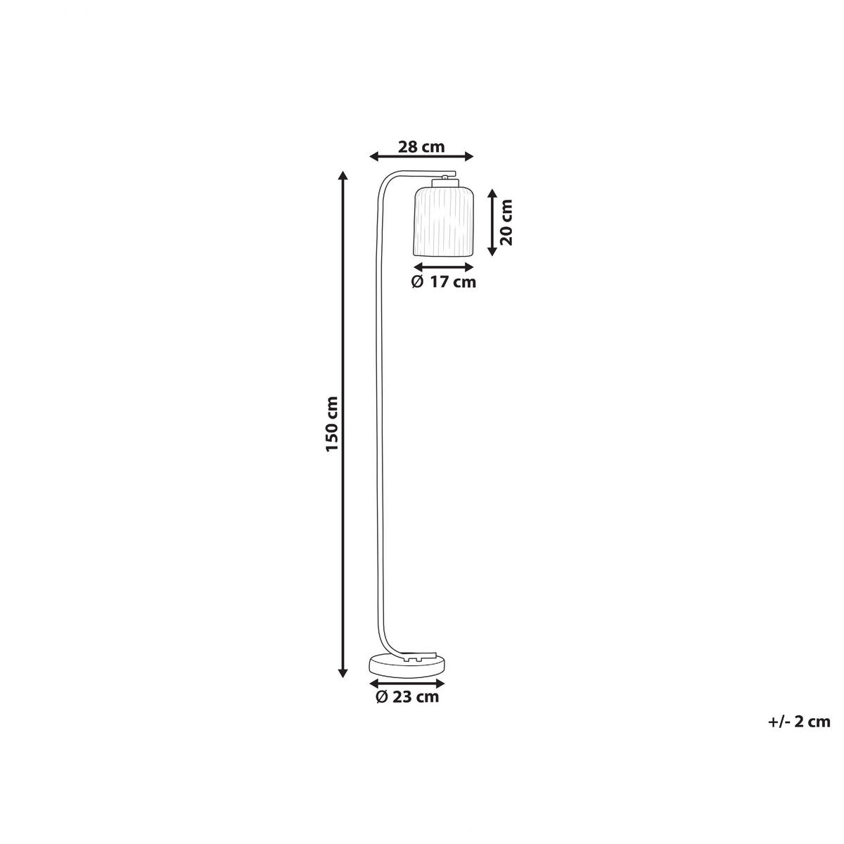 STEHLAMPE Schwarz/Weiß/Messing Caudelo - Messingfarben/Schwarz, Metall (28/28/150cm) - Beliani