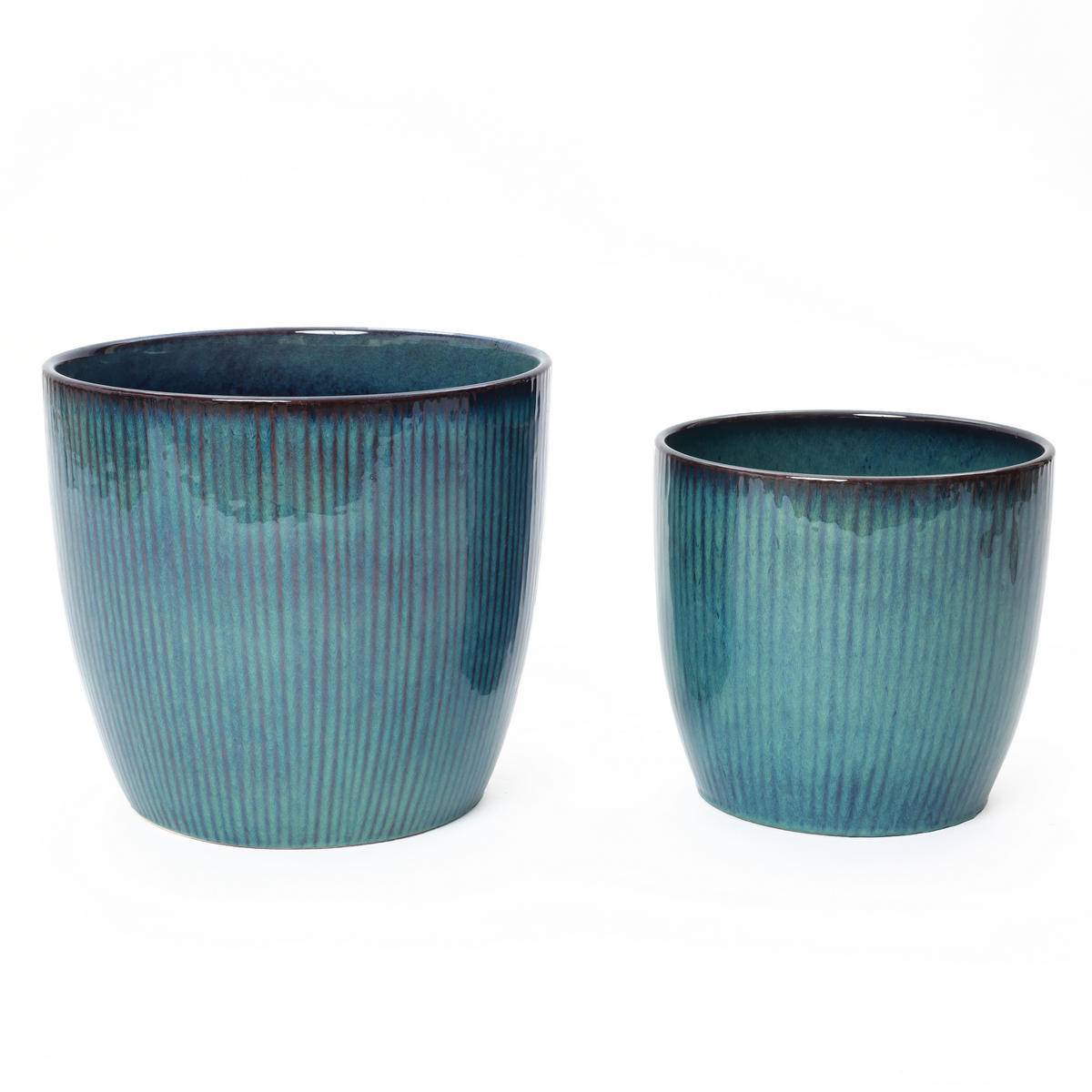 BLAUER Keramik-Blumentopf, Durchmesser 30 cm, Höhe 28 cm - Blau, Keramik (29cm) - Hometopia