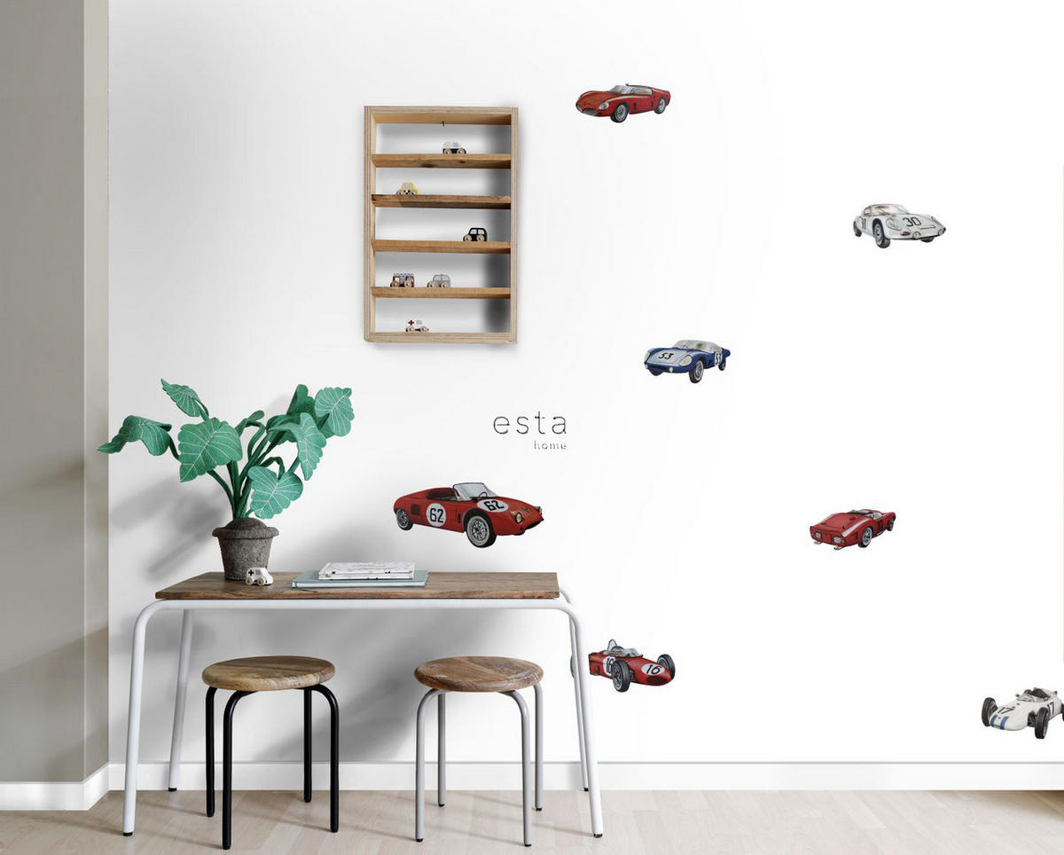 WANDTATTOO Sportwagen 47.5 x 66 cm - Rot, Papier (47.5/66/66cm) - ESTAhome
