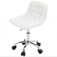 BÜROSTUHL in Weiß 43x43x67,5 cm mit Chenillebezug, höhenverstellbar und drehbar - Weiß, Metall (43/67.5/43cm) - IVMEU