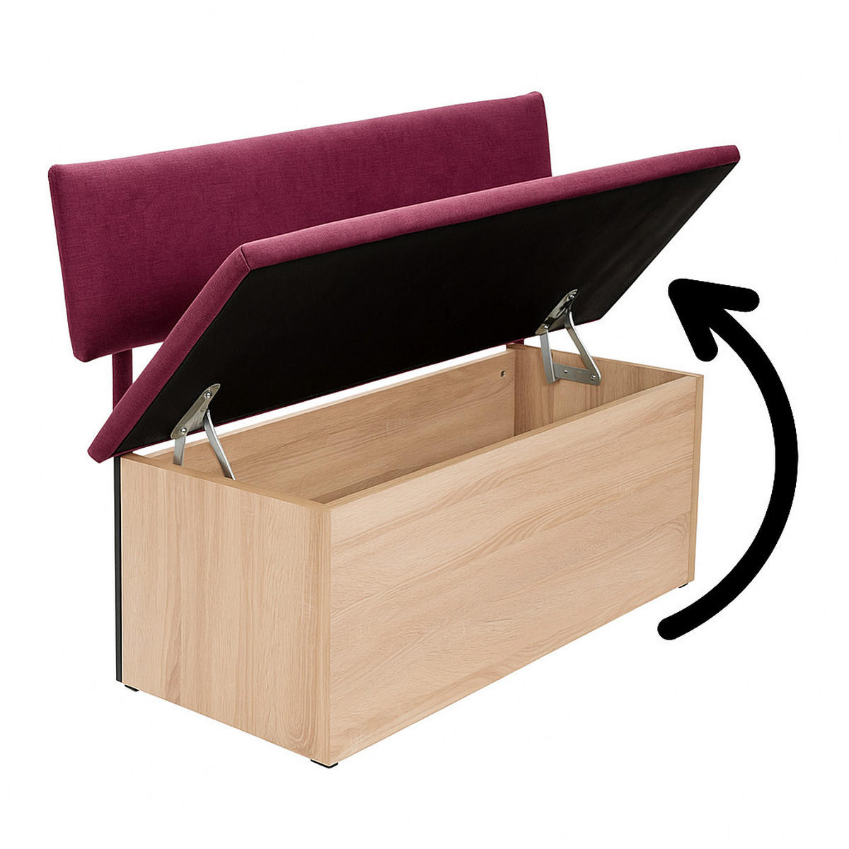 SITZBANK Das Raumwunder - Eichefarben/Violett, Holzwerkstoff/Textil (48/88/125cm) - Kundler Home