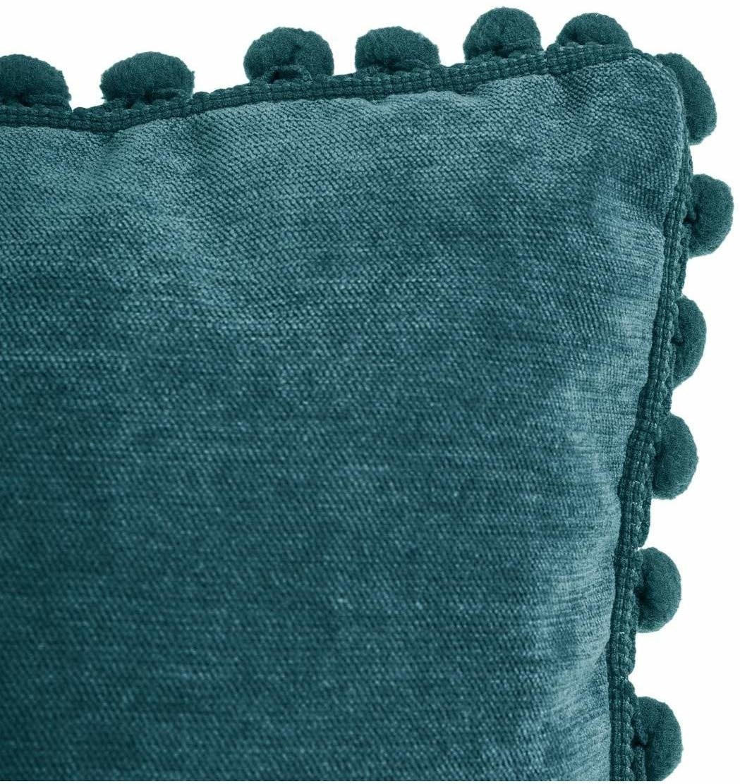 ZIERKISSEN Pompons 40/40 cm - Blau, Textil (40/40cm) - Atmosphera Createur d´interieur