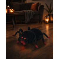 HALLOWEEN-SPINNE Ferngesteuert - mit 360° Rotation, leuchtenden Augen und beweglichen Beinen für gruselige Deko, Akku betrieben - Weiß, Kunststoff (15/12.3/4.5cm) - Northpoint