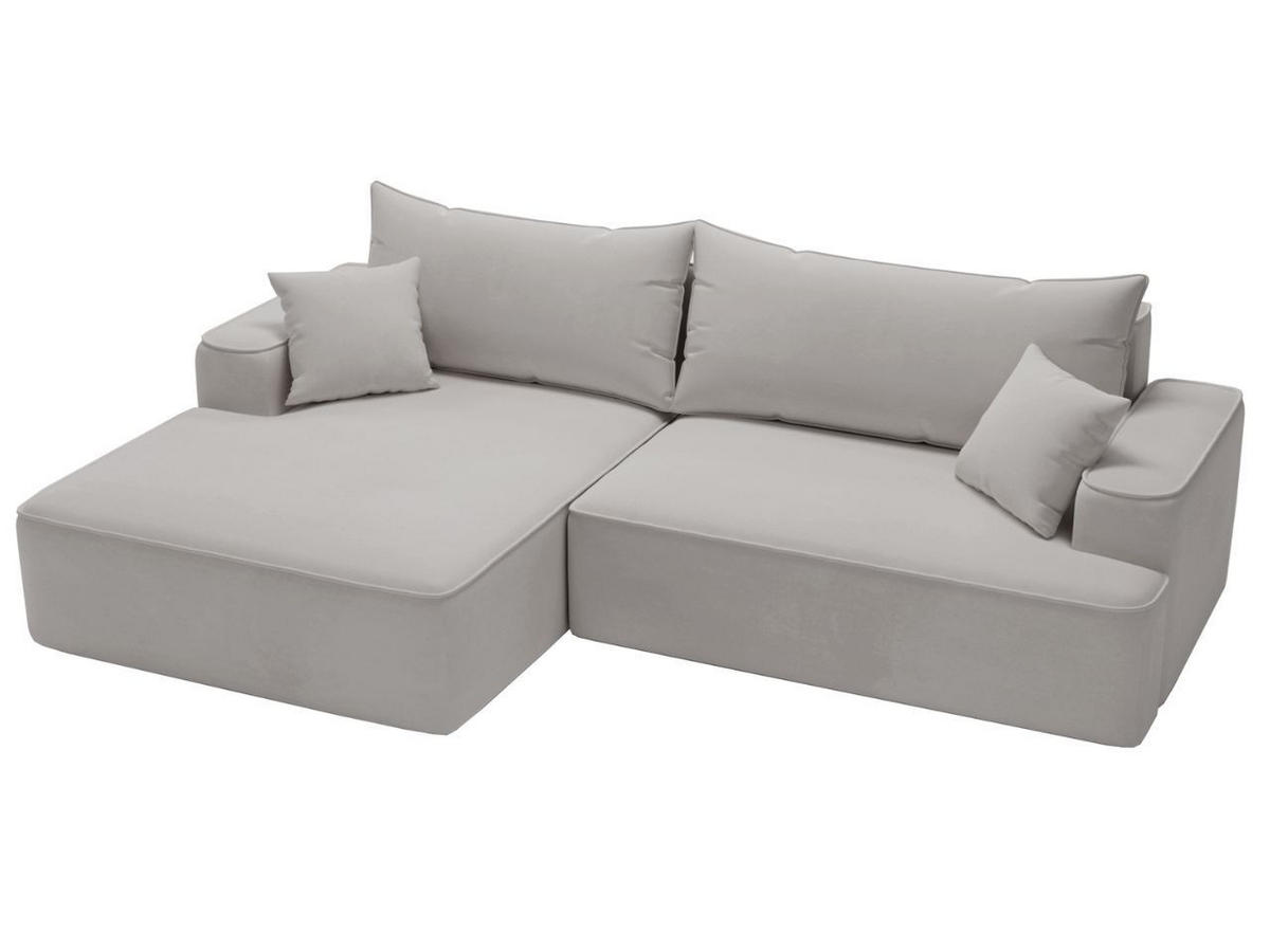 ECKSOFA California Hellgrau Links - Hellgrau, Holz/Textil (165/270cm) - Graingold