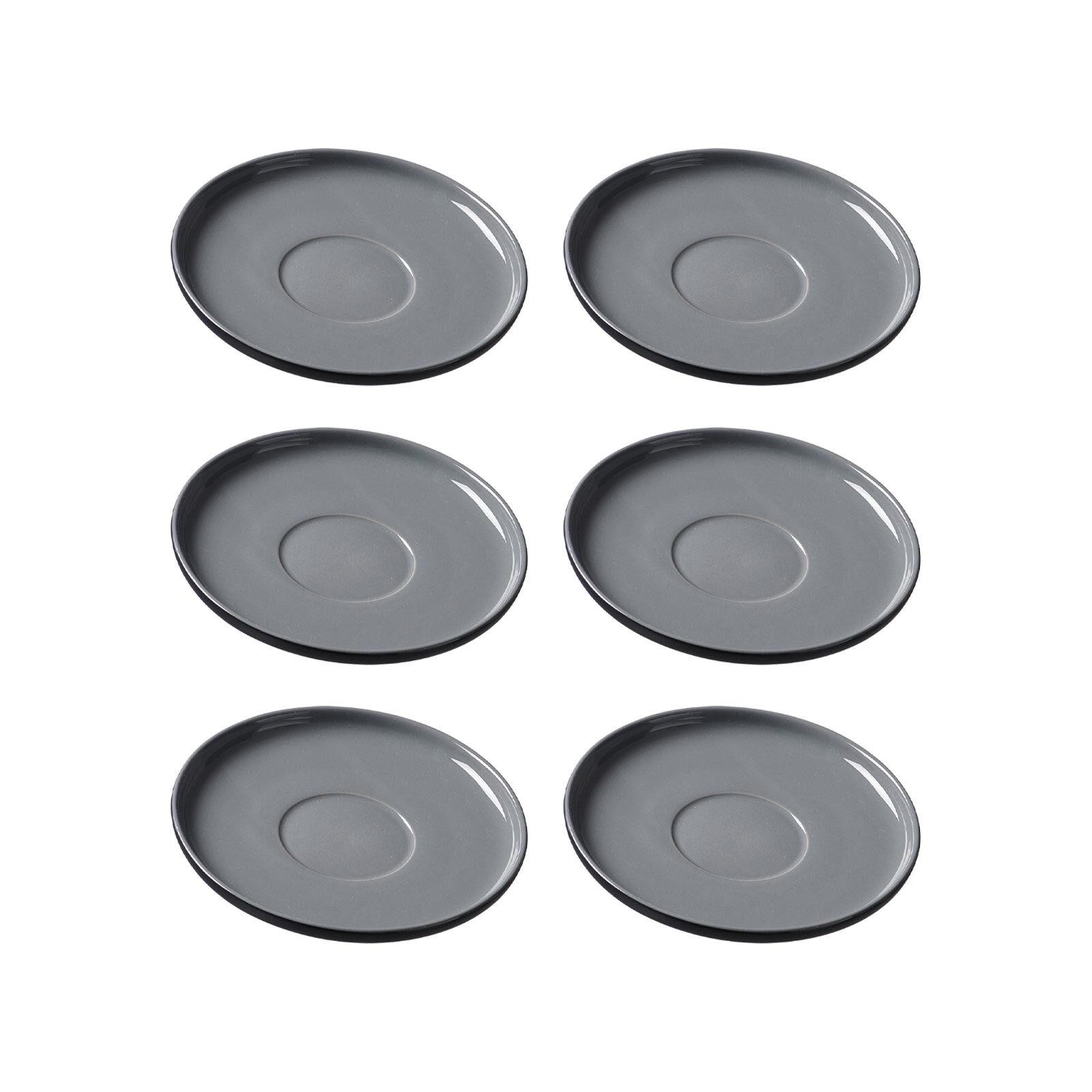 KAFFEEUNTERTASSEN Jasper schwarz ø 15.0 cm 6er Set - Schwarz, Keramik (15cm) - Ritzenhoff Breker